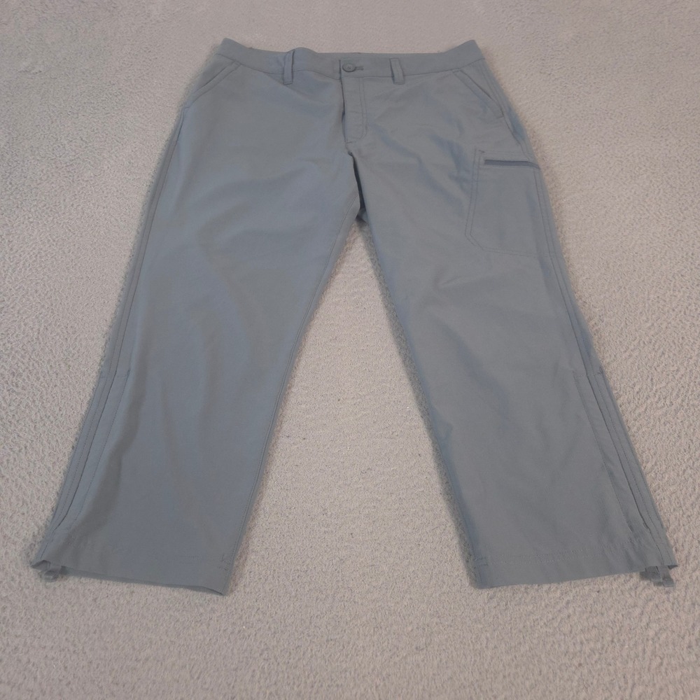 Eddie Bauer Pants Womens 10 Gray Stretch Ripstop Crop Straight Leg Cargo Pocket